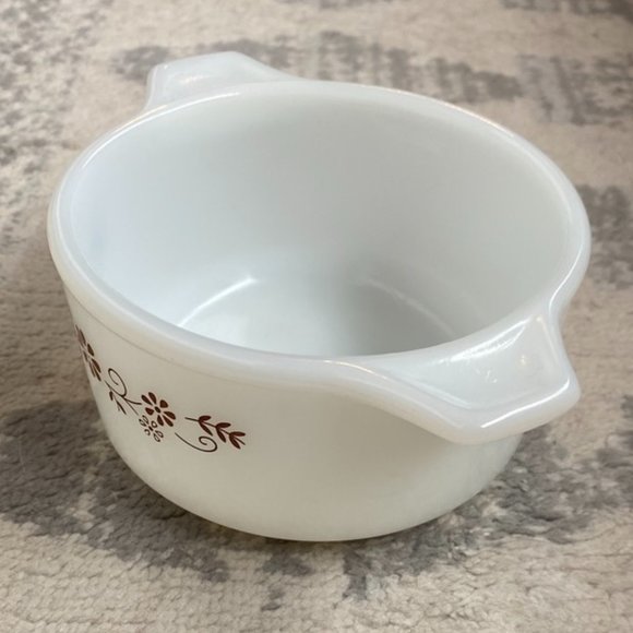 Vintage Dynaware Pyr O Rey Mini Casserole White and Brown Floral Dish - Picture 2 of 7